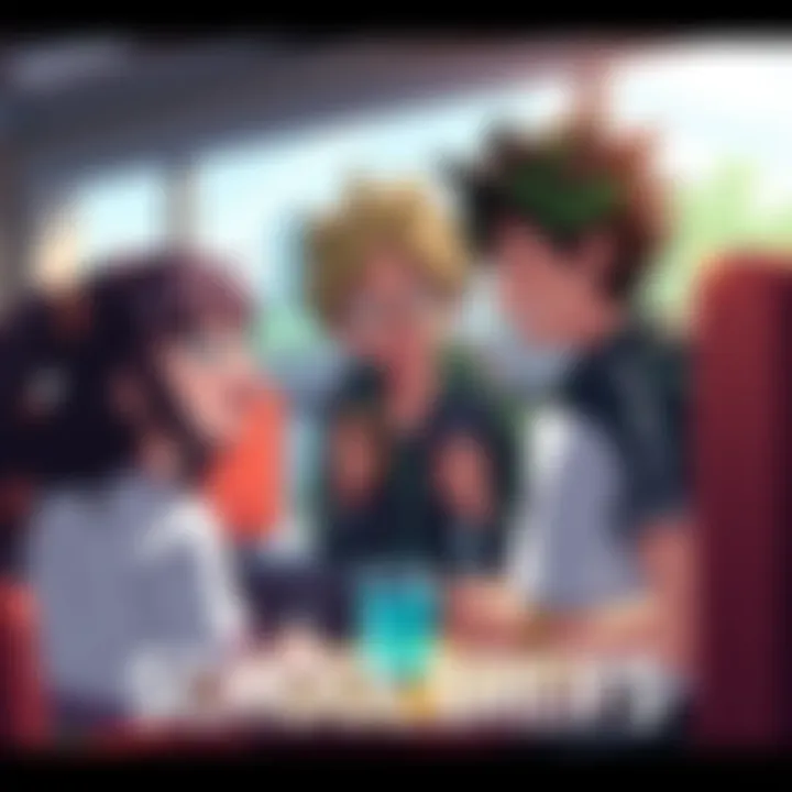 Charming scenes featuring My Hero Academia characters interacting happily at school