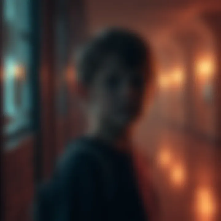 A young boy standing in shadows, looking curiously as readers speculate about his identity from a popular series