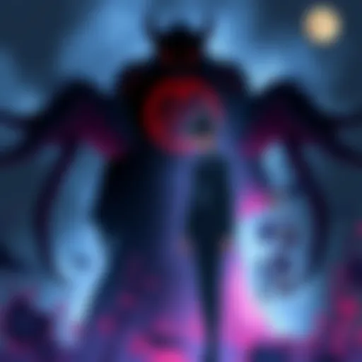 A shadowy figure stands behind Okarun and Aira, hinting at his possible identity as a yokai or Black Paladin member.