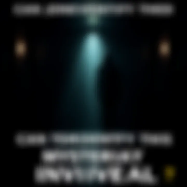 A shadowy figure standing in a dimly lit area, partially obscured, creating an atmosphere of intrigue.