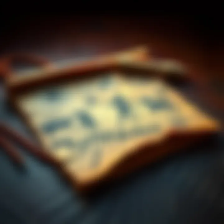 Myth Notes Concept An open scroll with ancient symbols and drawings, representing storytelling and cultural heritage.