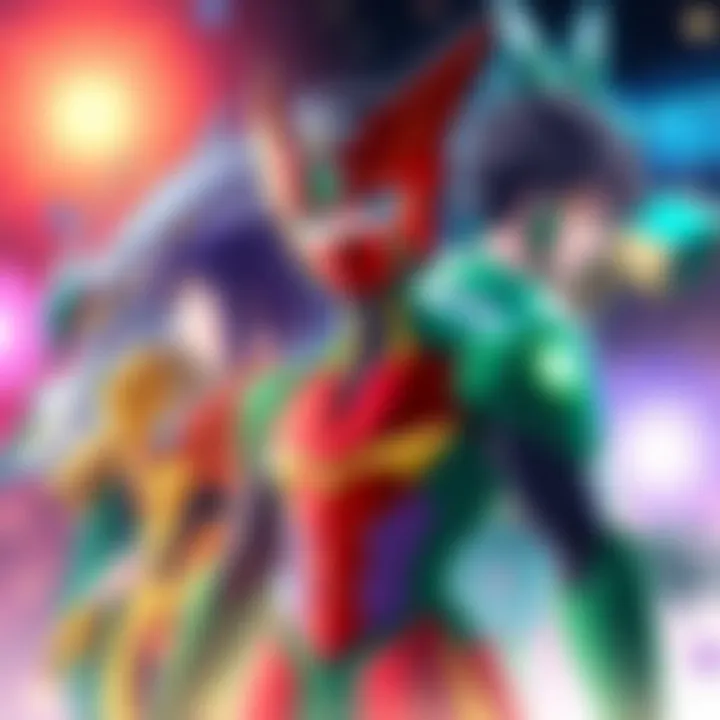A colorful display of characters from Martian Successor Nadesico, highlighting their unique traits and styles, inviting fans to discuss their favorites.