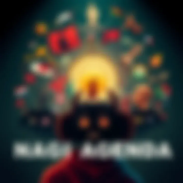 A collage showing various symbols and icons representing social movements and cultural trends, reflecting the influence of the Nagi agenda in today's culture.