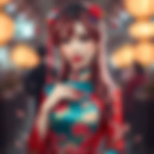 Nami cosplay featuring a beautiful cheongsam dress, showcasing vibrant colors and elegant design, with a charming pose.