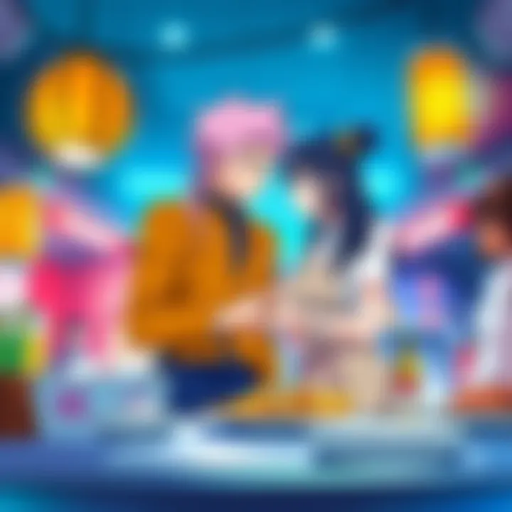 Nami and Komatsu interacting in a colorful scene from Toriko Episode 51, showcasing their dynamic relationship.