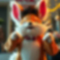 Person holding a Nanachi fursuit Excited individual showing off a newly received Nanachi fursuit, displaying joy and relief after a long wait.