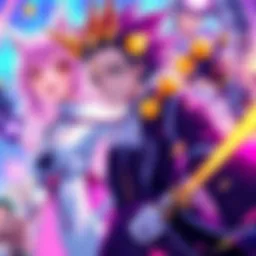 Colorful illustration of Naobito Zen'in's character designs from the JJK Phantom Parade game, showcasing vibrant visuals and detailed artistry.
