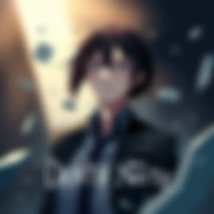 Illustration of Naomi Misora, a character from Death Note, showcasing her serious expression and professional attire, surrounded by shadowy elements representing mystery.