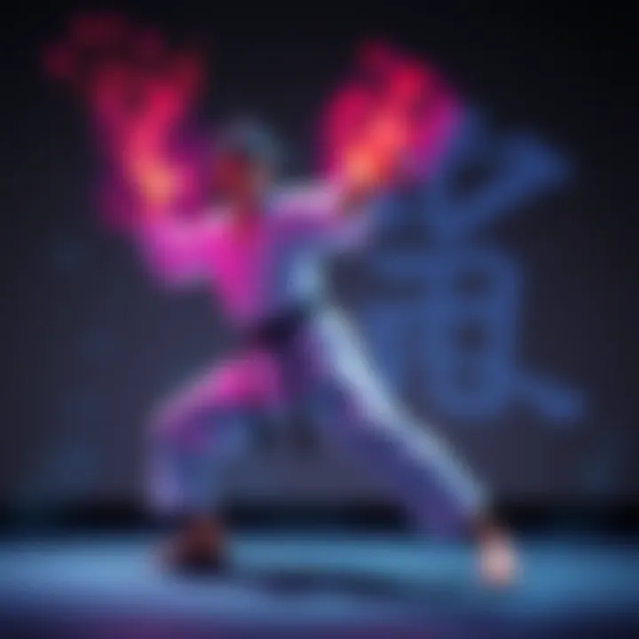 Naoya demonstrates karate moves while incorporating Projection Sorcery techniques.