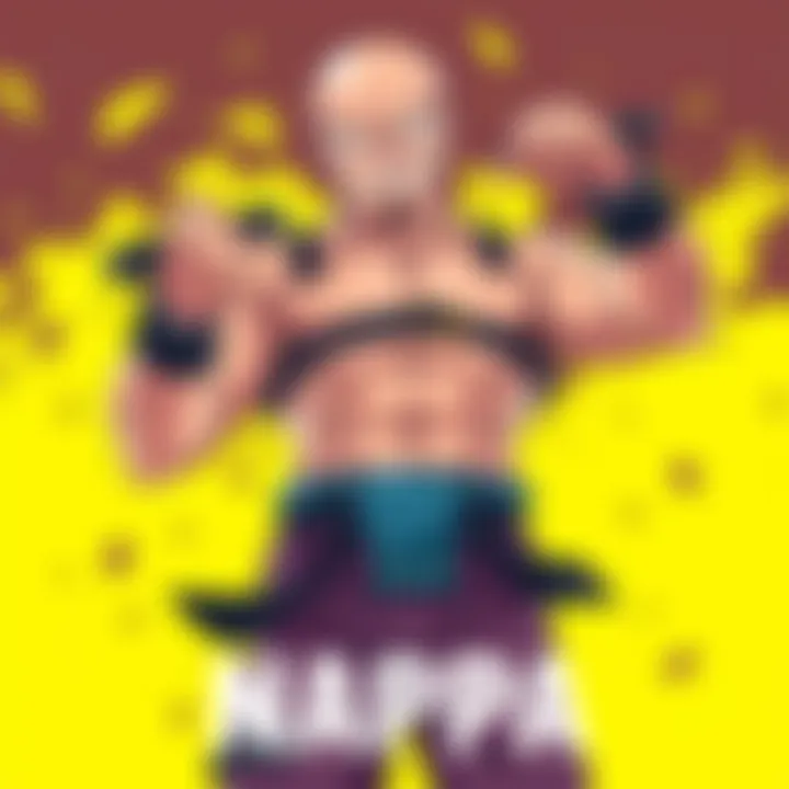 Detailed illustration of Nappa displaying his unique traits and characteristics in a dynamic pose.