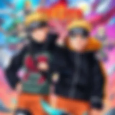 Naruto and Mr. Beast Collaboration Naruto character alongside Mr. Beast, celebrating their new collaboration with a vibrant backdrop of iconic imagery from the Naruto series.