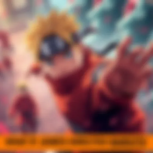 A dynamic scene featuring Naruto in action, showcasing his ninja skills with vibrant colors and intense expression, reflecting James Gunn's filmmaking style.