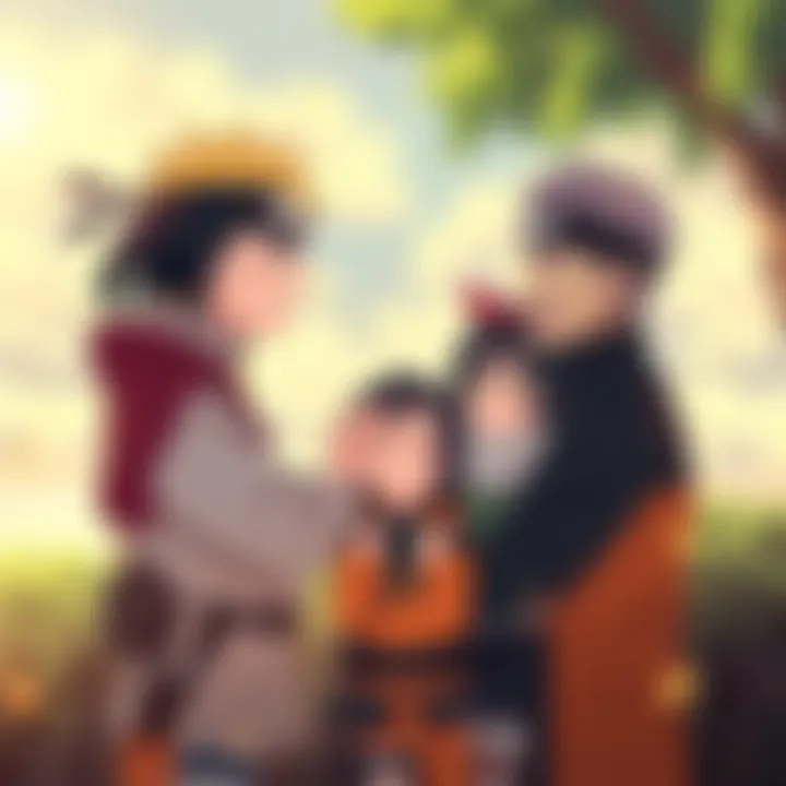 Naruto enjoying a joyful moment with his wife and children, showcasing a loving family scene in Boruto.