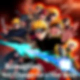 Naruto Film Series Concept A group of diverse Naruto characters, including main and side characters, in a dynamic action scene, representing changes for a film adaptation.