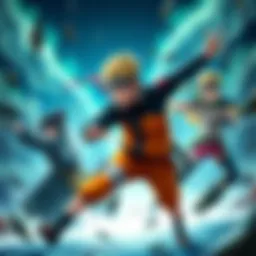 Cover art for Naruto video game featuring characters from Rise of the Ninja and The Broken Bond in action
