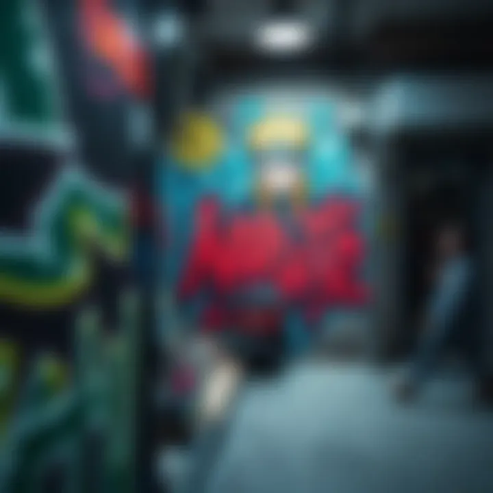 Naruto graffiti in a shop Colorful Naruto character graffiti painted on a shop wall in Ukraine