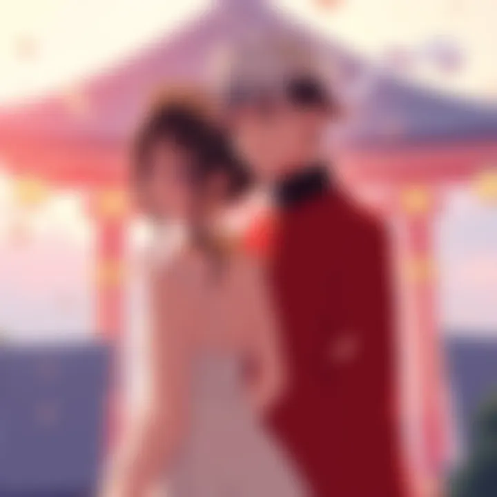 Naruto and Hinata standing together in wedding attire, looking happy yet the scene conveys a rushed atmosphere, reflecting fans' disappointment over their relationship development.