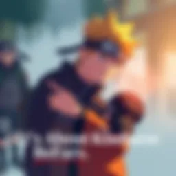 Naruto helping a friend with a smile, highlighting empathy and support on his journey to Hokage
