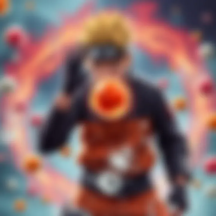 Naruto Uzumaki focused on creating a Rasengan while training with water balloons and rubber balls