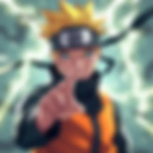 Naruto using Sage Mode with a determined expression and energy swirling around him