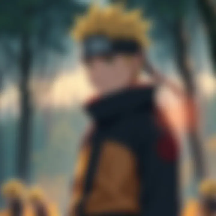A character resembling Naruto in Senju clan attire, with a forest background symbolizing the clan's connection to nature, looking thoughtful.