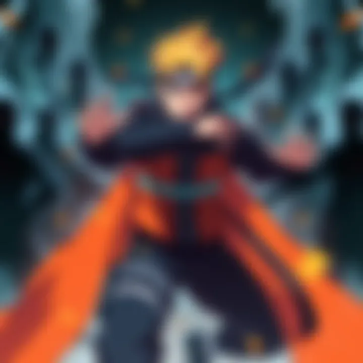 Naruto surrounded by multiple shadow clones showcasing his unique abilities