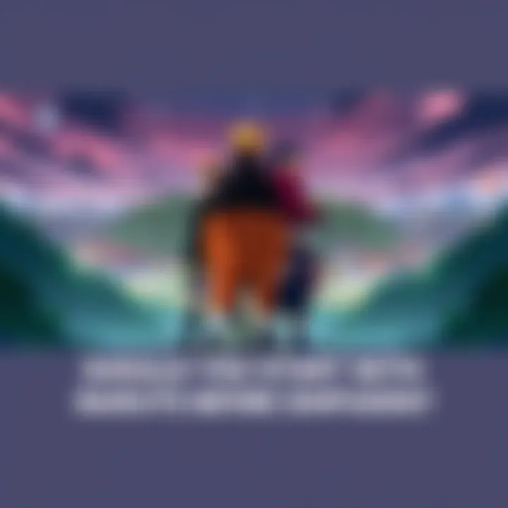 Naruto characters standing together with a backdrop of the Hidden Leaf Village, symbolizing the choice between watching Naruto and Shippuden.