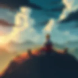 Naruto sitting on a hill, contemplating his journey without a key character's support