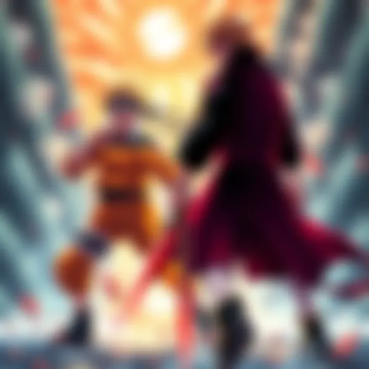 Naruto and Ichigo stand ready for battle, showcasing their unique fighting styles and powers