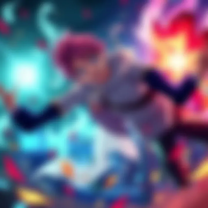 Natsu heroically catches Lucy in a dramatic rescue moment, highlighting their strong bond.