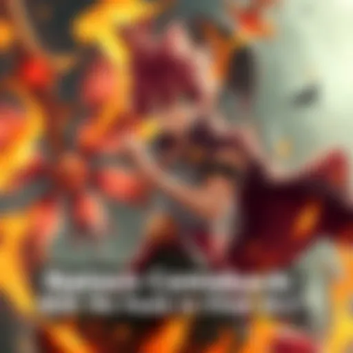 Natsu and Ignia in Battle Natsu stands ready to face Ignia, displaying determination and strength after his defeat. Flames surround him as he prepares for his comeback.