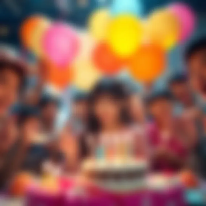 Fans celebrating Natsuki Hanae's 34th birthday with cakes and balloons