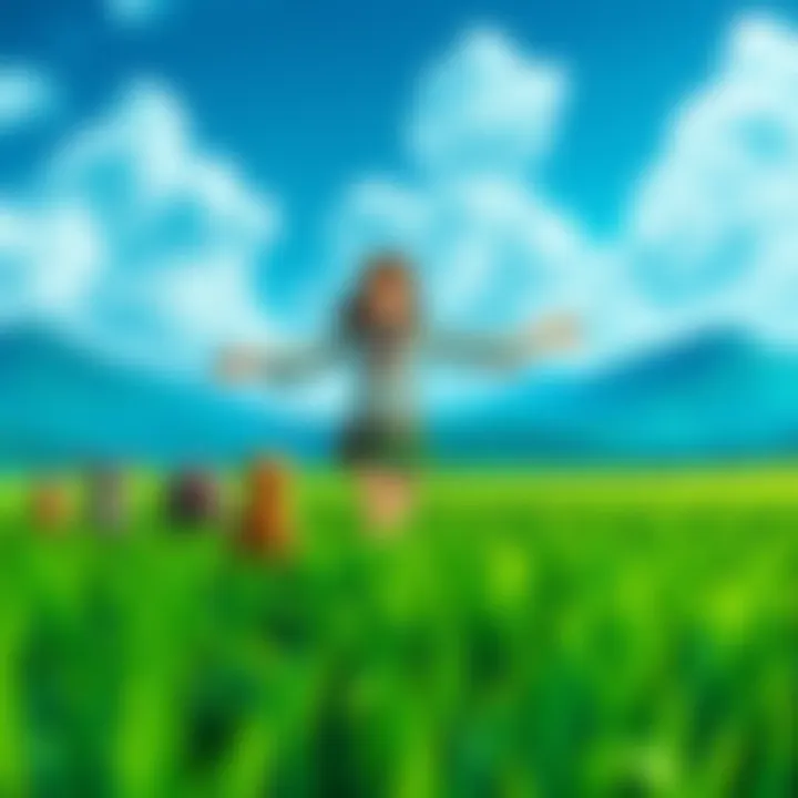 Nausicaä stands in a vibrant green field with her arms open, surrounded by nature and creatures from the film, capturing a moment of peace and hope.