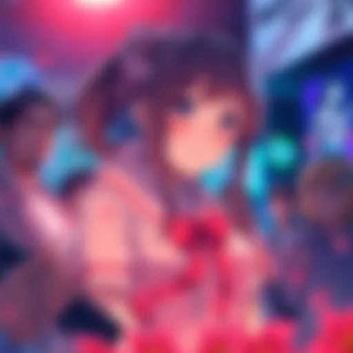 Beloved character Nayuta in a dramatic moment, surrounded by concerned fans discussing her fate.