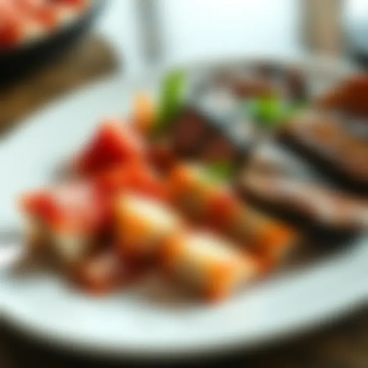 A plate showing Nayuta cooked rare, medium, and well-done, highlighting various preferences