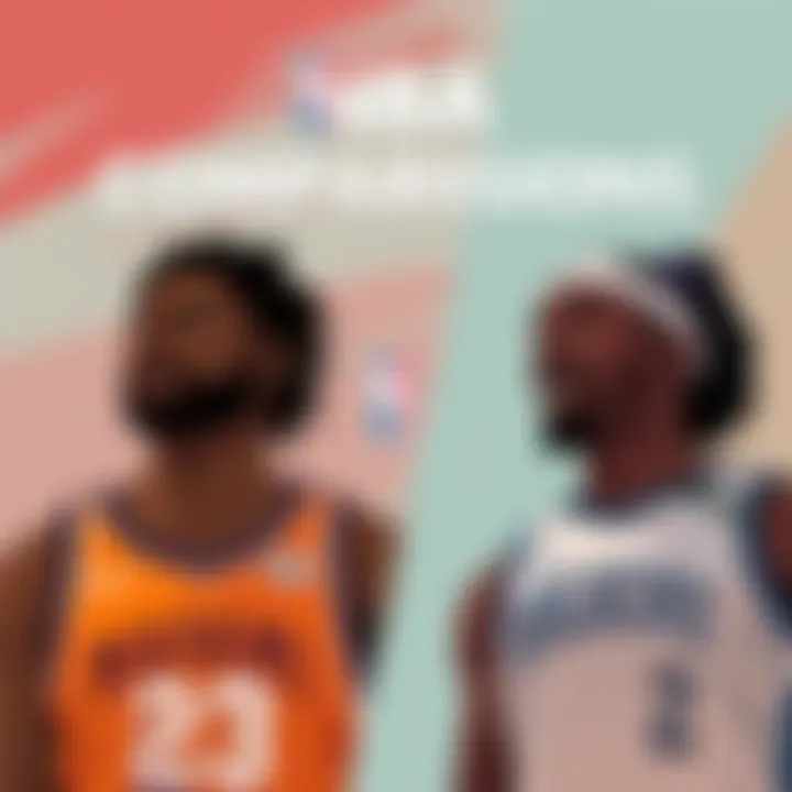 Illustration showing characters Kagami and Akashi side by side with NBA stars Zion Williamson and Jason Williams, highlighting their playing styles and similarities.