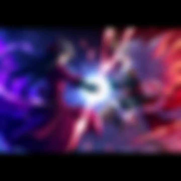 Nejire Hado and Akame face off in an intense battle, showcasing their unique abilities and powers, ready for a fierce fight.