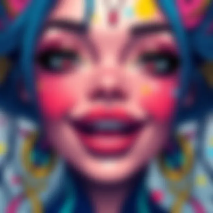 Nejire's Pout Art A colorful artwork featuring an expressive pout with artistic elements.