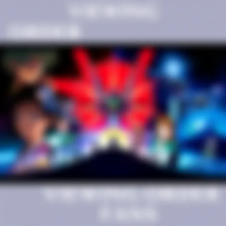 A colorful graphic showing the viewing order for Neon Genesis Evangelion series and movies, featuring iconic characters and scenes from the anime.