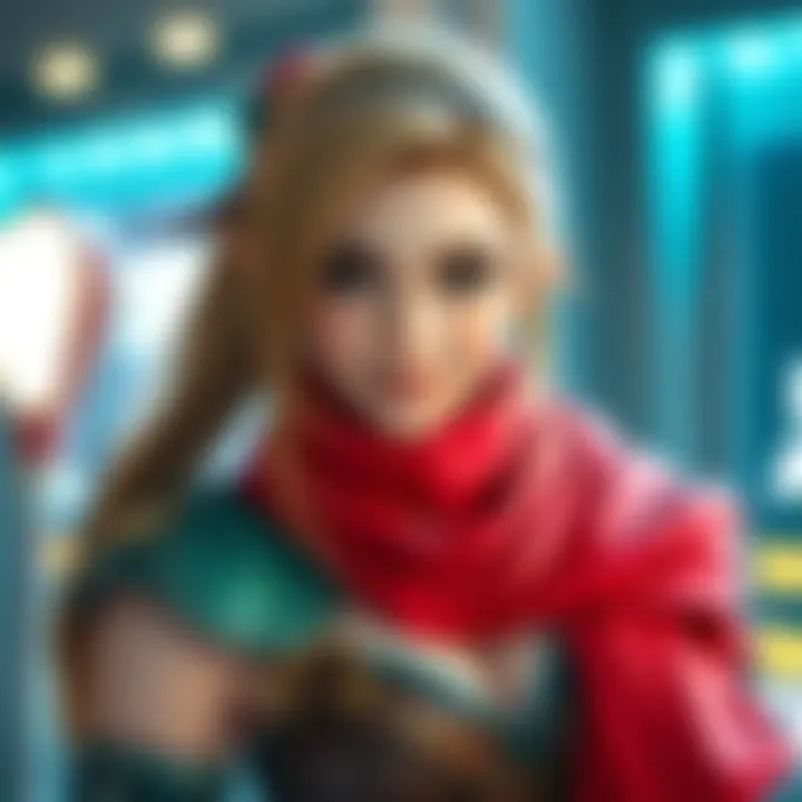 Nerissa dressed as Aerith, showcasing her stunning cosplay with detailed costume and accessories, smiling at the camera.