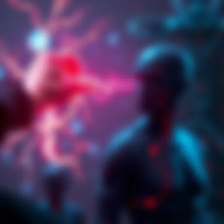 A person shoots glowing nerves from their fingertips towards another figure, visibly affecting them. The scene shows a dramatic moment of control and power.