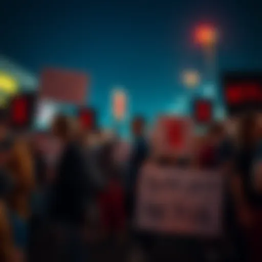A group of people holding signs to boycott Netflix, expressing their dissatisfaction with the platform's recent decisions.
