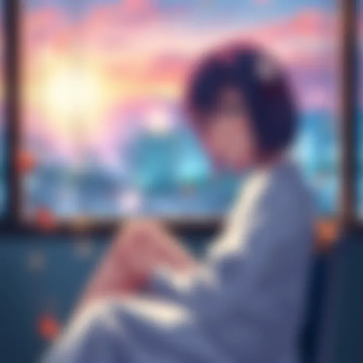 Netora Reiko contemplating her desires Netora Reiko sitting thoughtfully, reflecting on her bold quest for unique experiences in her life.