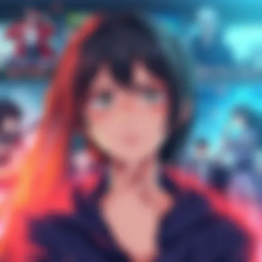 A new anime fan looking for series suggestions with a thoughtful expression, surrounded by popular anime posters like Attack on Titan and Death Note.