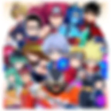 Colorful collage of characters from the latest anime series this season, showcasing exciting visuals and action scenes.