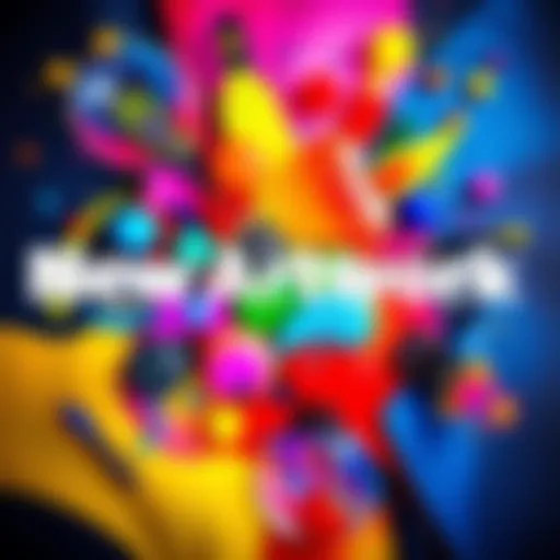 A vibrant piece of new artwork featuring bold colors and abstract shapes, inviting viewers to appreciate its creativity.