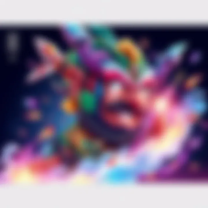 A vibrant illustration of Dan Da Dan showcasing colorful designs and artistic details