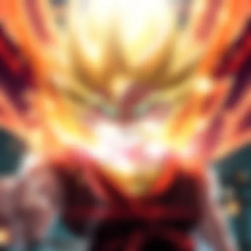 A new character from Dragon Ball Z shows incredible energy and power, surrounded by a bright aura and intense expressions.