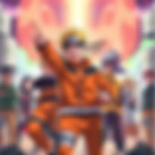 A vibrant image featuring Naruto and his friends celebrating the announcement of new games and series for the 25th anniversary of the franchise.