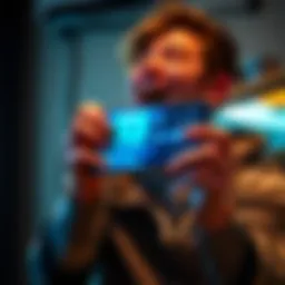 A person holding a new gadget with excitement, showing a mix of anticipation and curiosity.